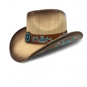 5399 Women’s Western Cowboy Hat – High End Rice Paper Woven Design – 3.5”